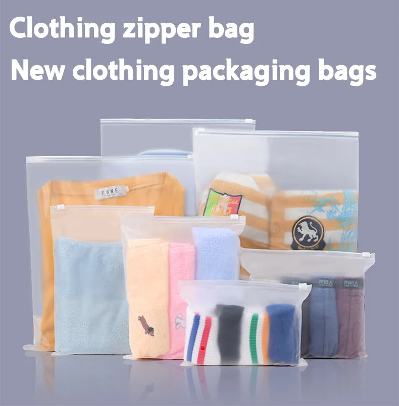 Enterprise custom frosted matte zipper bag product storage bag clothing swimsuit towel wig packaging bag with logo printing