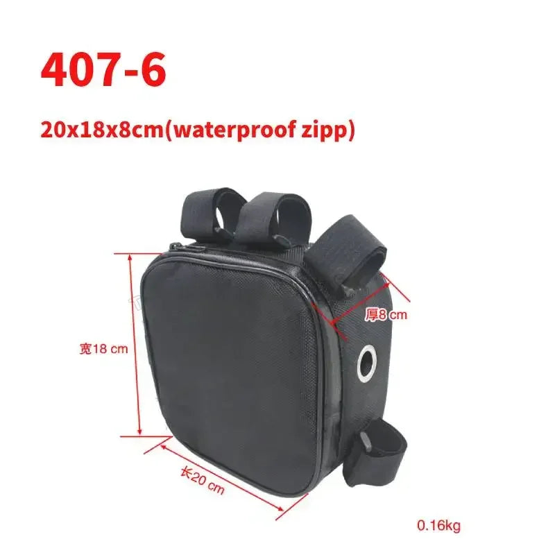 Bicycle Tube Frame Pack Bag, Battery Front Tool Box, Storage Case, MTB Ebike