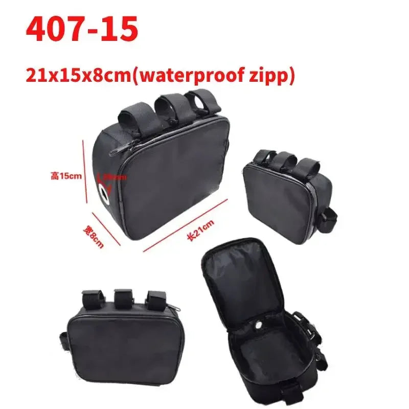 Bicycle Tube Frame Pack Bag, Battery Front Tool Box, Storage Case, MTB Ebike