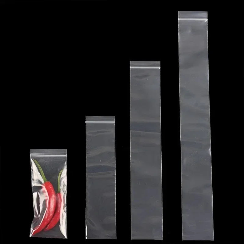 Thin and Long Strip-shaped PE Self Sealing Bag Transparent Plastic Packaging Bags Dustproof and Moisture-proof Sealed Pocket