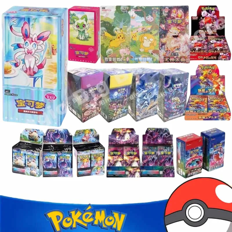 Original Pokemon Cards 151Trip See Gem Bag V2 Fearless Tai Crystal Friend Source Excited Mao Li Indigo Call Mu Que Black Flame