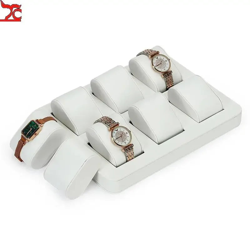High End Watch Display Case Black and White Brushed Multi Position Watch Display Tray Blue Movable Pillow Bag Watch Display