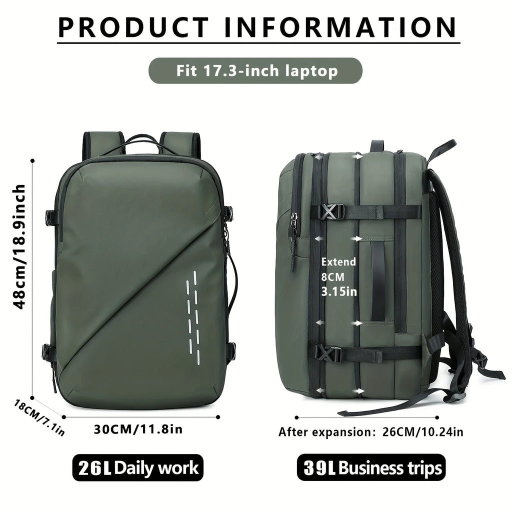 Large capacity fashionable vacuum compression backpack, computer backpack, leisure hiking backpack