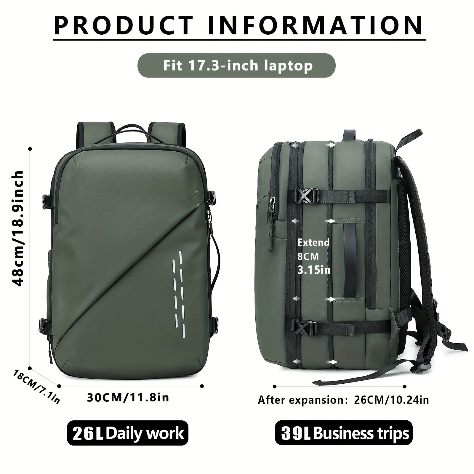 Large capacity fashionable vacuum compression backpack, computer backpack, leisure hiking backpack