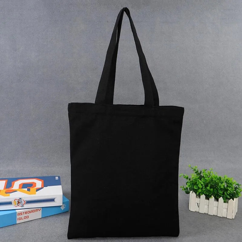 10 pcs Custom Logo Printed Plain Bulk Large Reusable Eco Friendly Cotton Canvas Tote Shopping Bag for Shopping School