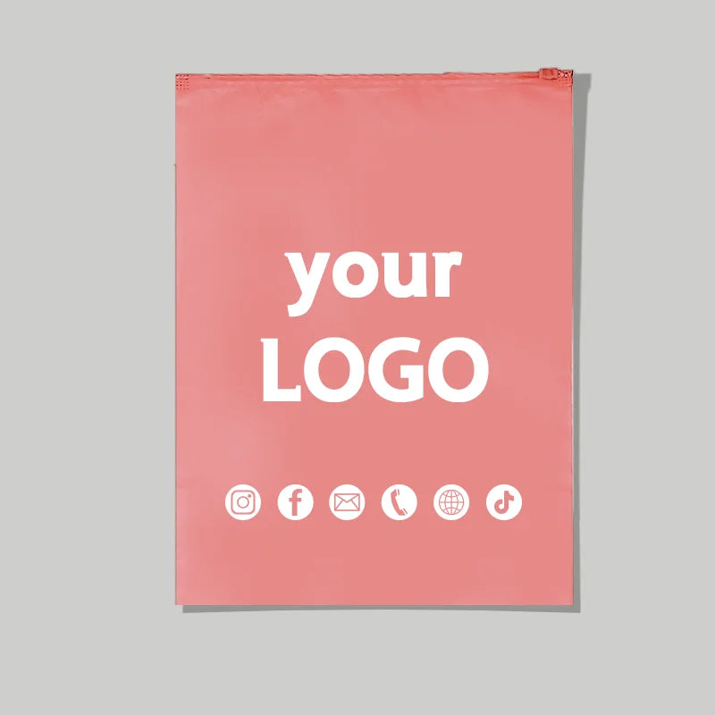 Enterprise custom frosted matte zipper bag product storage bag clothing swimsuit towel wig packaging bag with logo printing