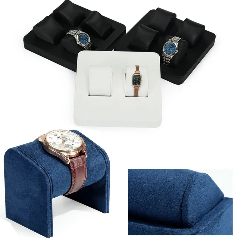 High End Watch Display Case Black and White Brushed Multi Position Watch Display Tray Blue Movable Pillow Bag Watch Display