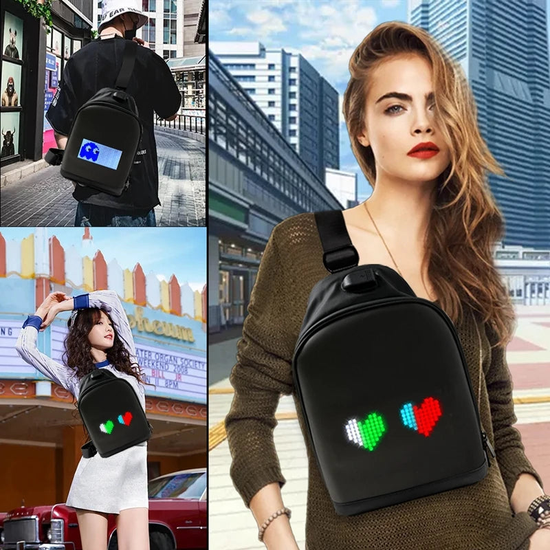 Led Light Backpack Smart App Programmable Picture Animations logo Display Screen Bag Travel Laptop Backpack Student School Bags