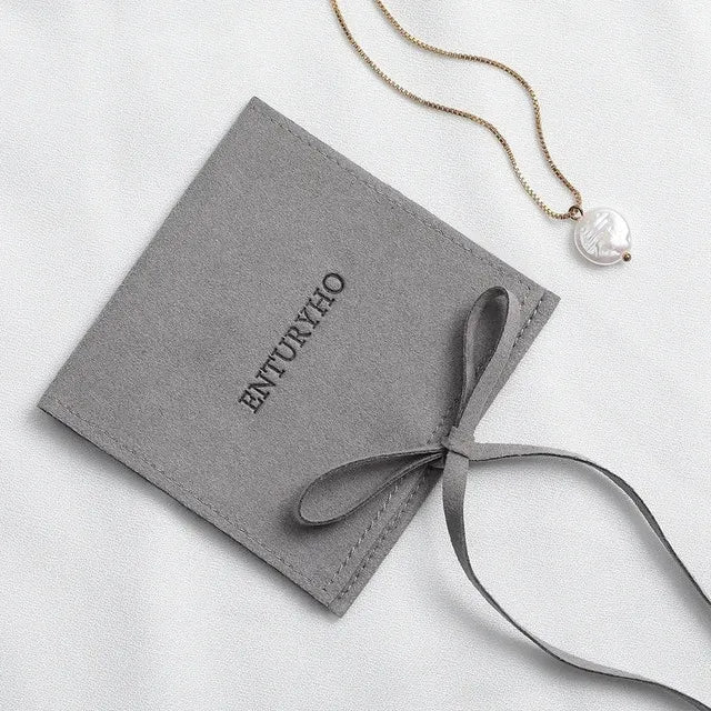 50 Jewelry Gift Bags Custom Logo 8X8cm Yellow Microfiber Packaging Pouch For Rings Earrings Tarot Card Wedding Favors Velvet Bag