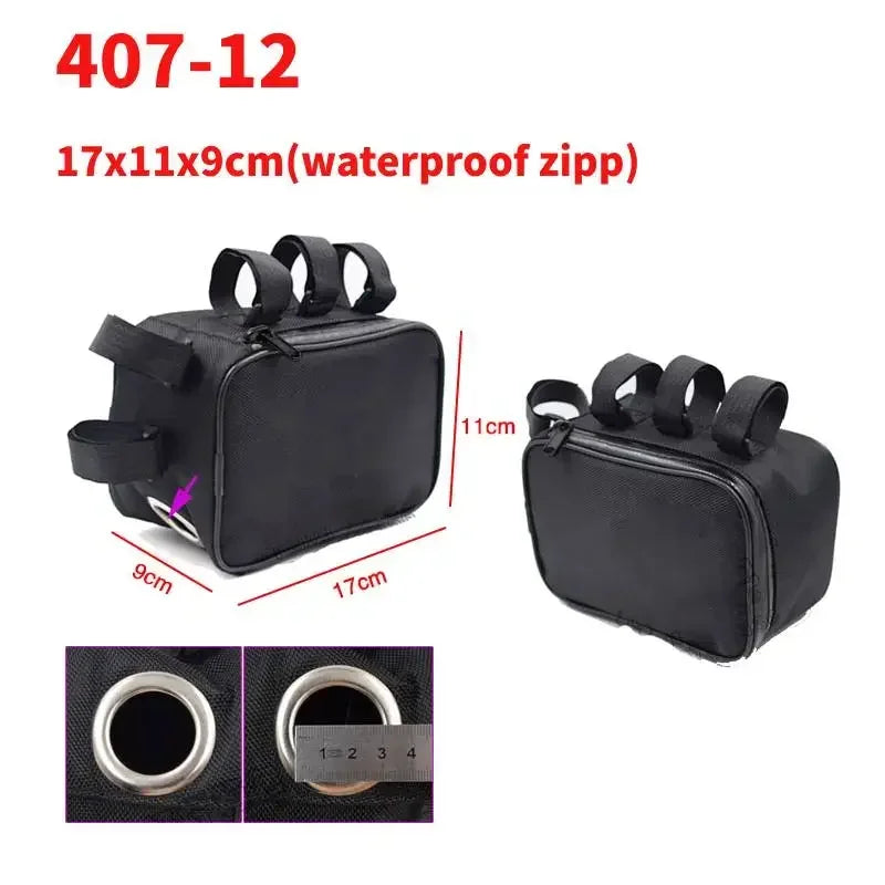 Bicycle Tube Frame Pack Bag, Battery Front Tool Box, Storage Case, MTB Ebike