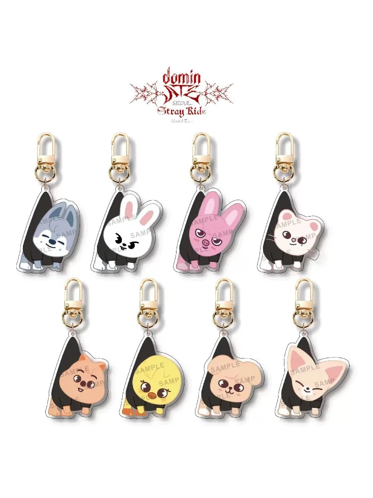 Stray Kids SKZoo 2025 new double-sided acrylic keychain, children's couple birthday gift key bag pendant, fan collection.