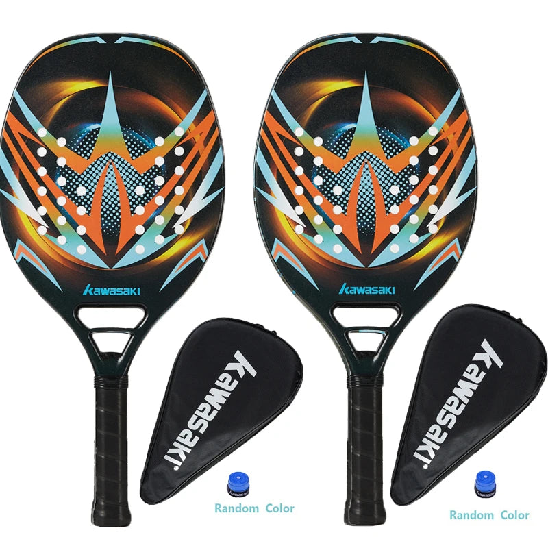 Kawasaki 2022 Padel Tennis Carbon Fiber Soft EVA Face Tennis Paddle Racquet with Padle Bag Cover Beach Tennis Paddle Racket