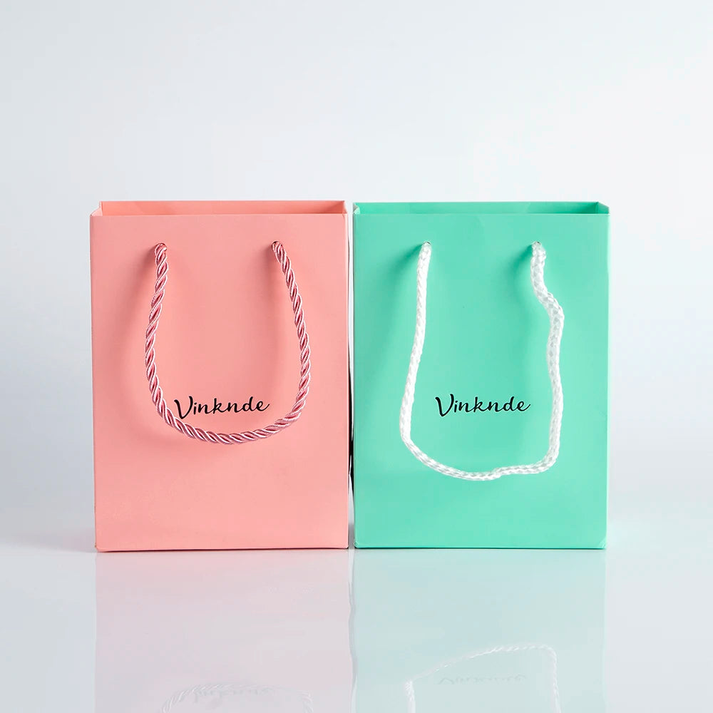 50pcs Custom Logo Luxury Retail Boutique Shopping Tote Bag White Black Kraft Gift Paper Bags For Perfume Shoes Clothes Packaging