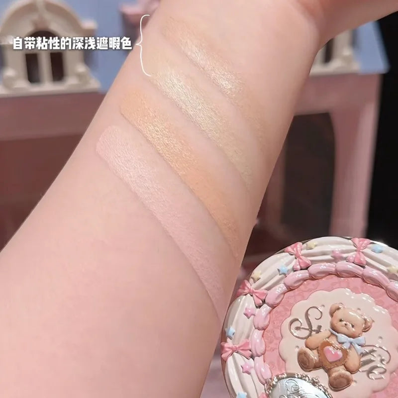 Flower Knows Makeup Set Swan Ballet Concealer Palette Embossed Blusher Shine Lipstick Kit With Bag THE SWEETIE BEAR Bunny Garden