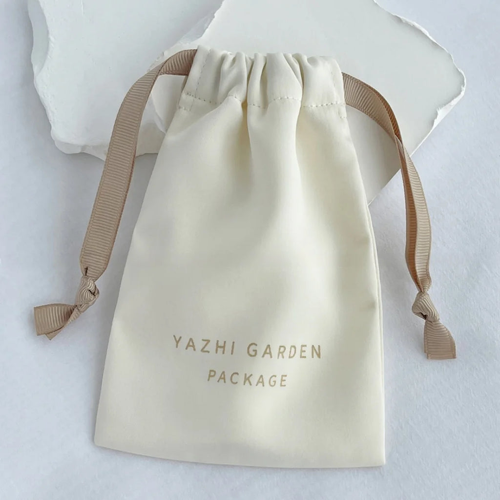 Custom Logo Silk Satin Jewelry Gift Bags  Drawstring Earring Ring Packaging Organizer Pouch Wedding Favor Candy Bag