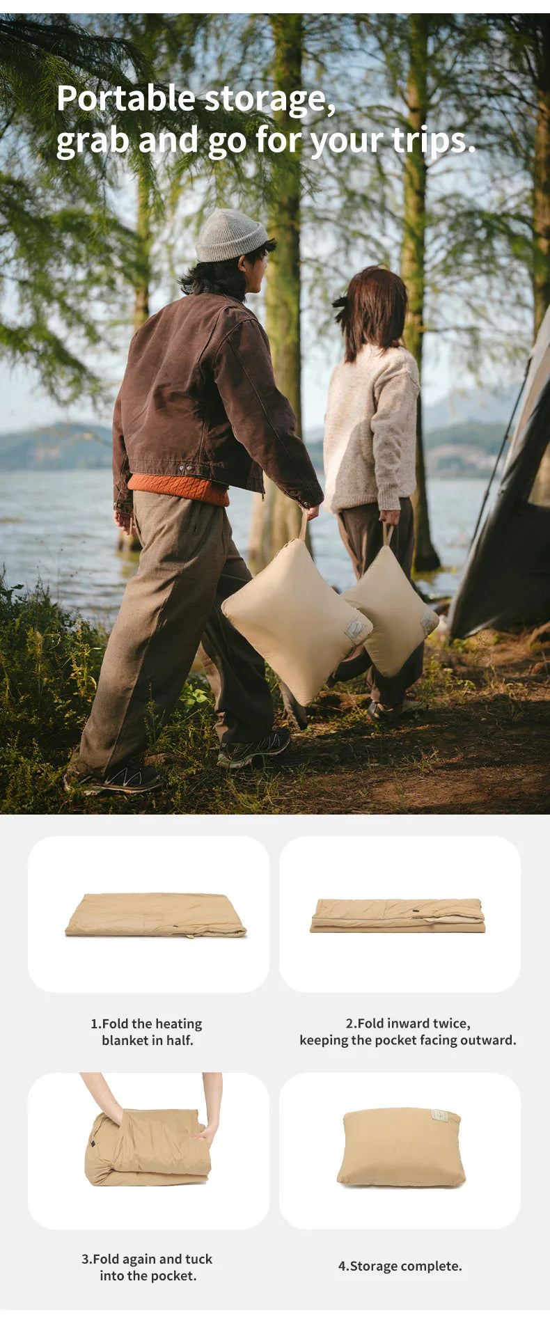 Naturehike USB Electric Heating Blanket Winter Camping Warm Keeping Multi-purpose Thermal Shawl Sleeping Bag Liner CNK2450PJ015