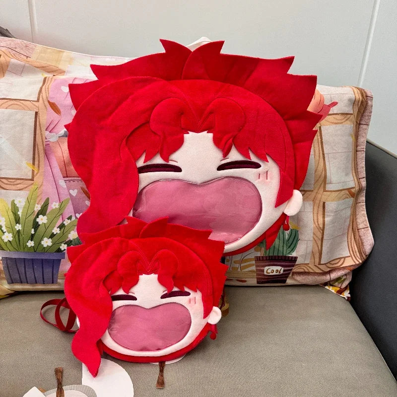 Japan Anime Kakyoin Noriaki Kawaii Big Face Cosplay Itbag Lolita Women Shoulder Bags Plush Backpack Funny Decor Fans Gift Bag