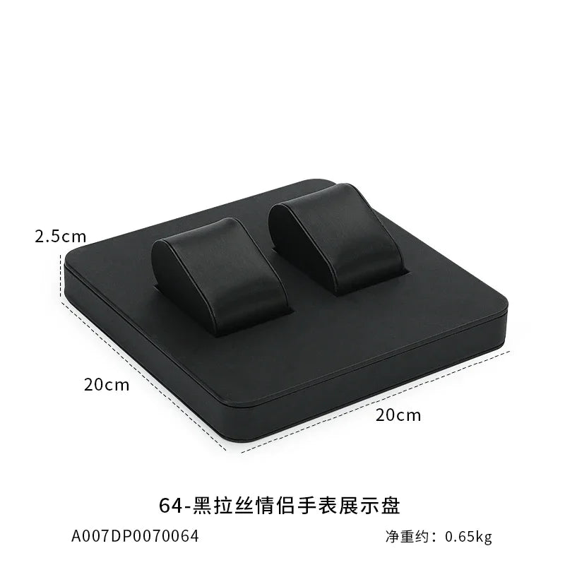 High End Watch Display Case Black and White Brushed Multi Position Watch Display Tray Blue Movable Pillow Bag Watch Display