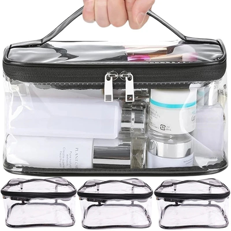 Large Clear PVC Storage Bag Travel Waterproof Organizer Bags Cosmetics Pouch Reusable Toy Storage Bag for Building Block Puzzle