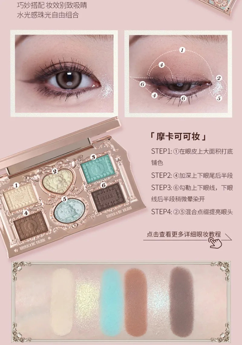 Flower Knows Makeup Set Swan Ballet Concealer Palette Embossed Blusher Shine Lipstick Kit With Bag THE SWEETIE BEAR Bunny Garden