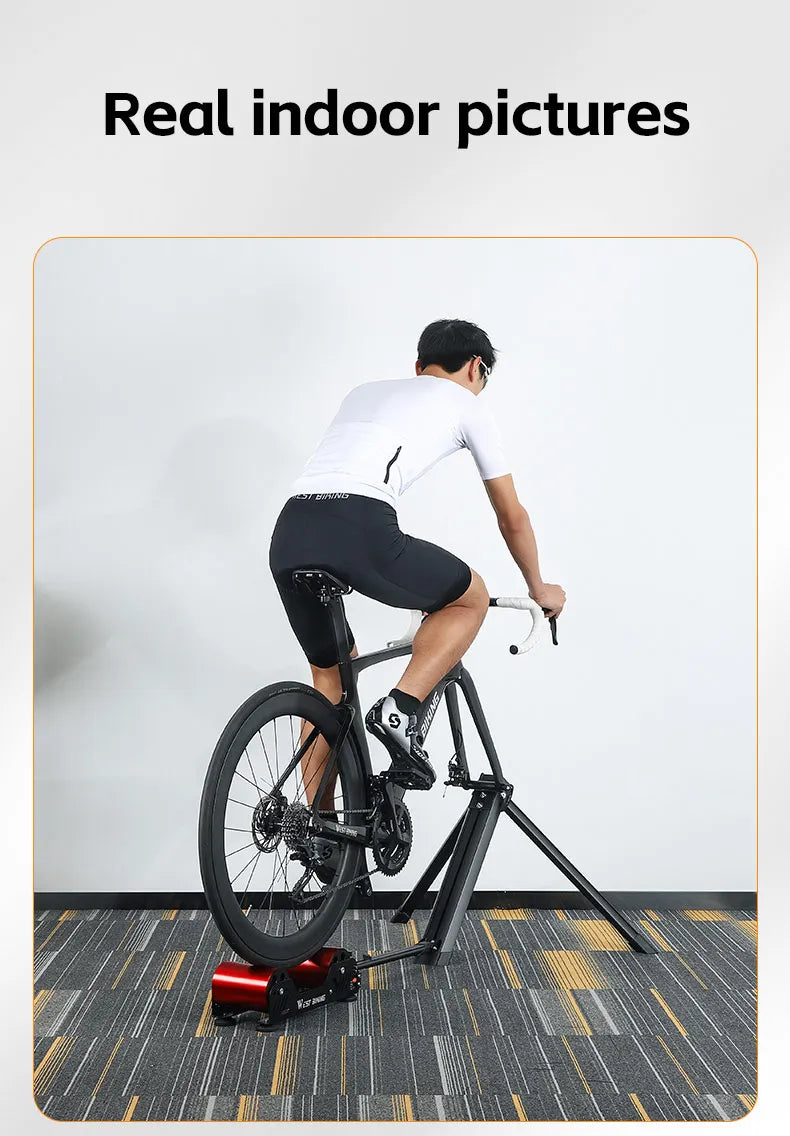 WEST BIKING Portable Bicycle Magnetic Resistance Roller Training Stand Indoor MTB Road Bike Roller Trainer with Storage Bag