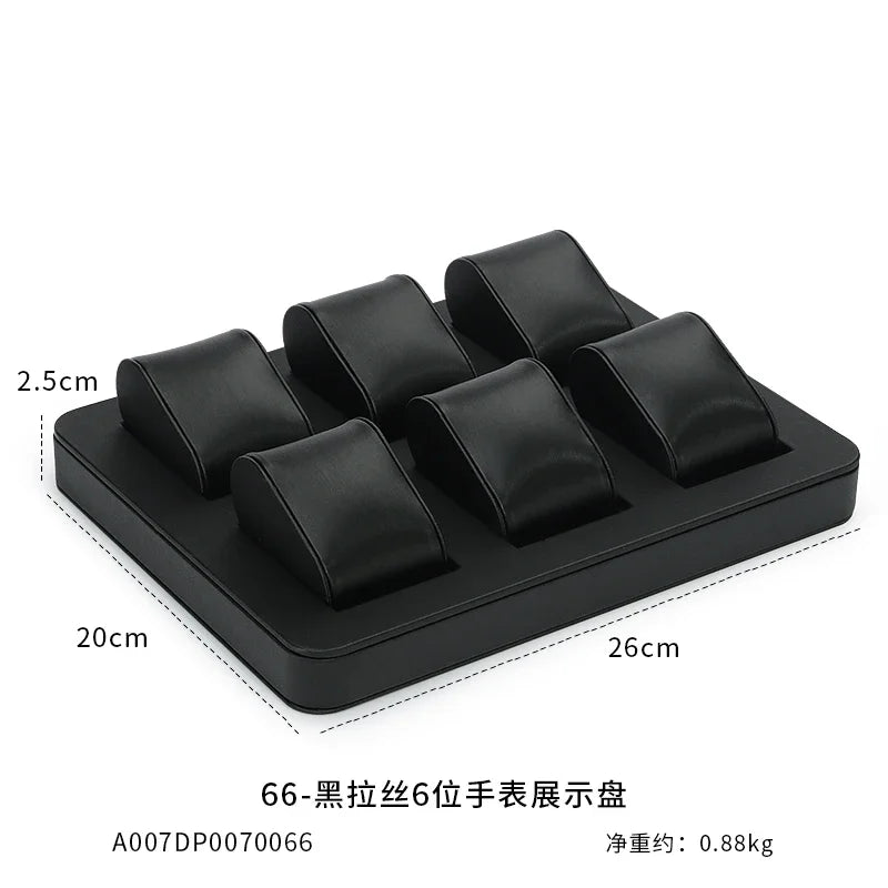 High End Watch Display Case Black and White Brushed Multi Position Watch Display Tray Blue Movable Pillow Bag Watch Display