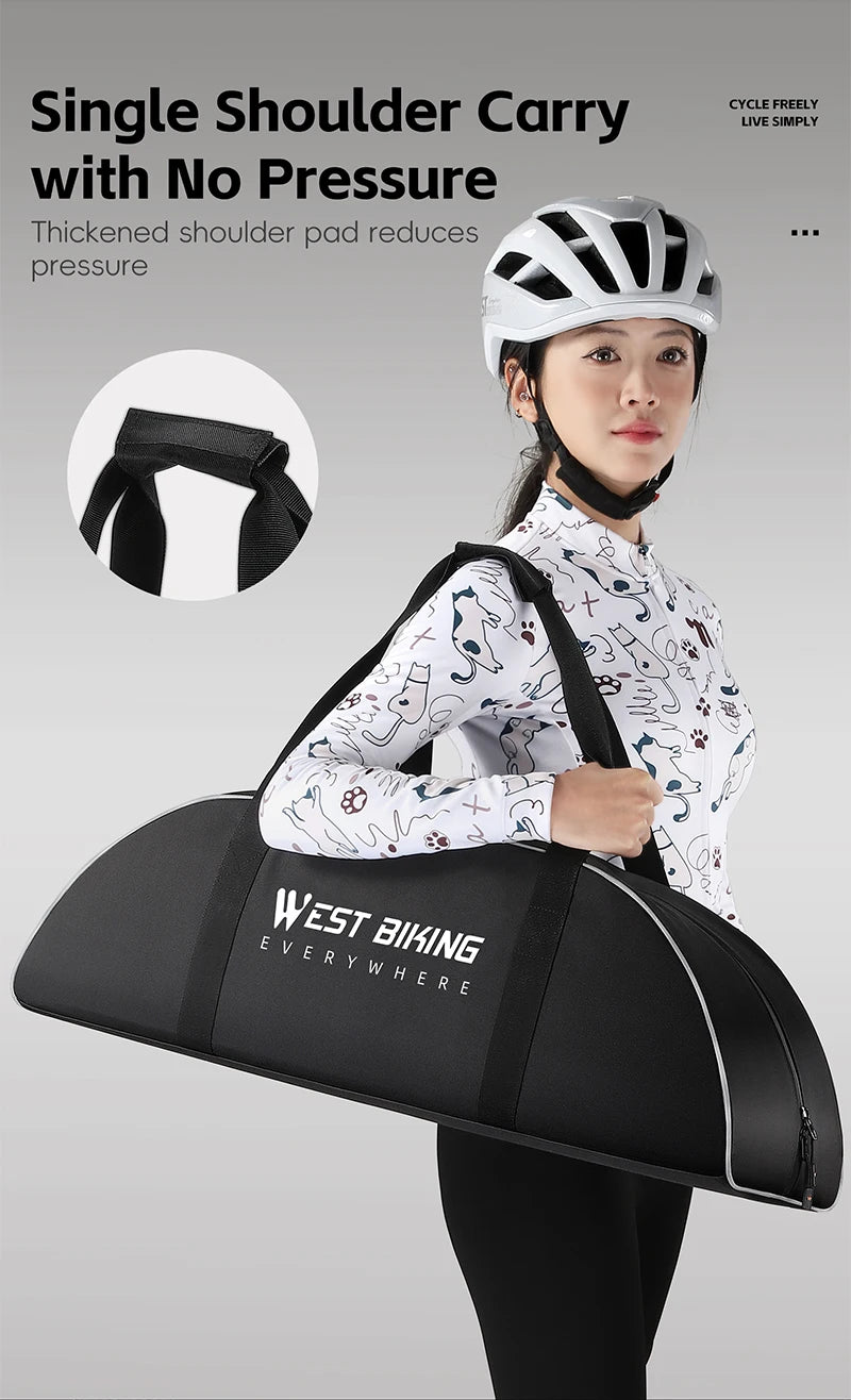 WEST BIKING Portable Bicycle Magnetic Resistance Roller Training Stand Indoor MTB Road Bike Roller Trainer with Storage Bag