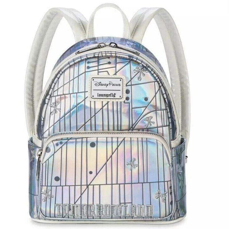 PU Leather Stitch Women Double Shoulder Backpack Donald Goofy Mickey Lady Bags Sequin Schoolbag Handbag Mummy Bag Girls