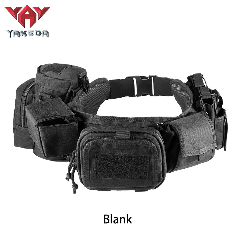 Yakeda Tactical Belt wilth Holster Magazine pouch Hunting Gadget Pouch Waist Bag Adjustable MOLLE Padded Patrol Duty Belt Combat