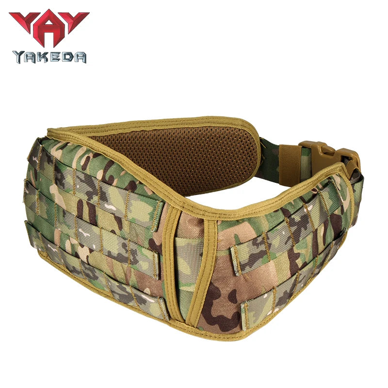 Yakeda Tactical Belt wilth Holster Magazine pouch Hunting Gadget Pouch Waist Bag Adjustable MOLLE Padded Patrol Duty Belt Combat
